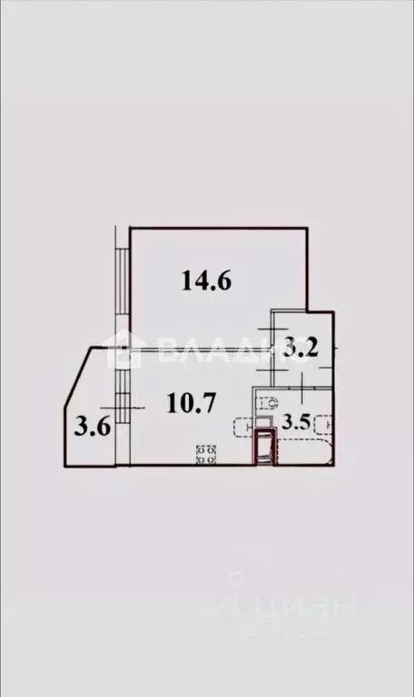 Квартира, 1 комната, 32.5 м - Фото 2