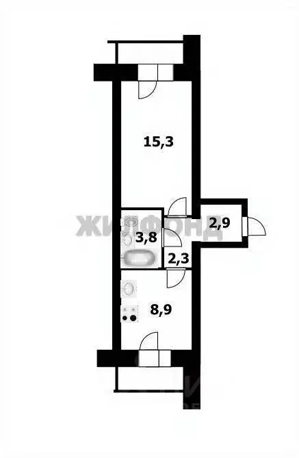 1-к кв. Новосибирская область, Новосибирск ул. Титова, 18/1 (33.2 м) - Фото 1