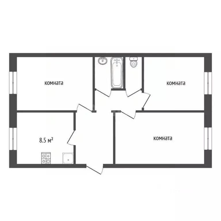 3-к кв. Ярославская область, Рыбинск ул. Ворошилова, 26 (67.0 м) - Фото 2