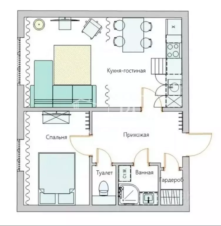 1-к кв. Санкт-Петербург ул. Савушкина, 109К1 (39.4 м) - Фото 2