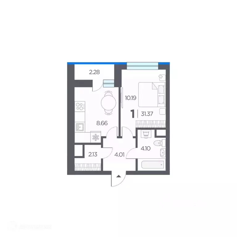 1-к кв. Рязанская область, Рязанский муниципальный округ, с. Дядьково ... - Фото 1