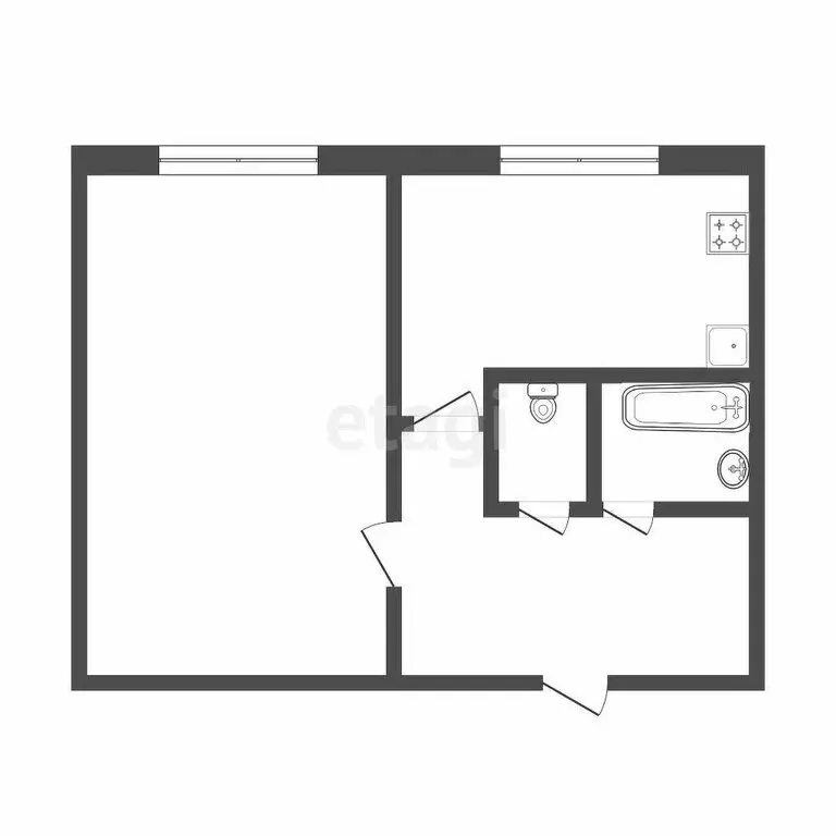 1-комнатная квартира: Тюмень, улица Чернышевского, 2Г (29 м) - Фото 1