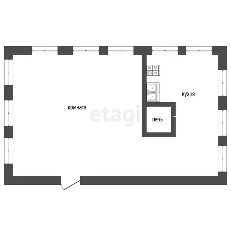 Дом в Усть-Алексеево, улица Меркурьева (43.6 м) - Фото 1