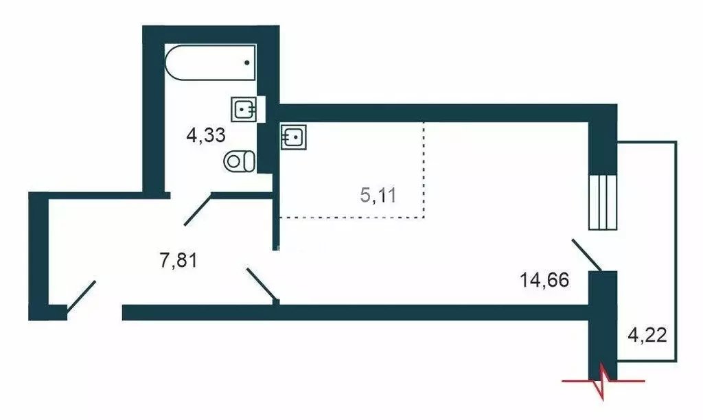 Квартира-студия: Новосибирск, Кировский район, Затулинский жилмассив, ... - Фото 1