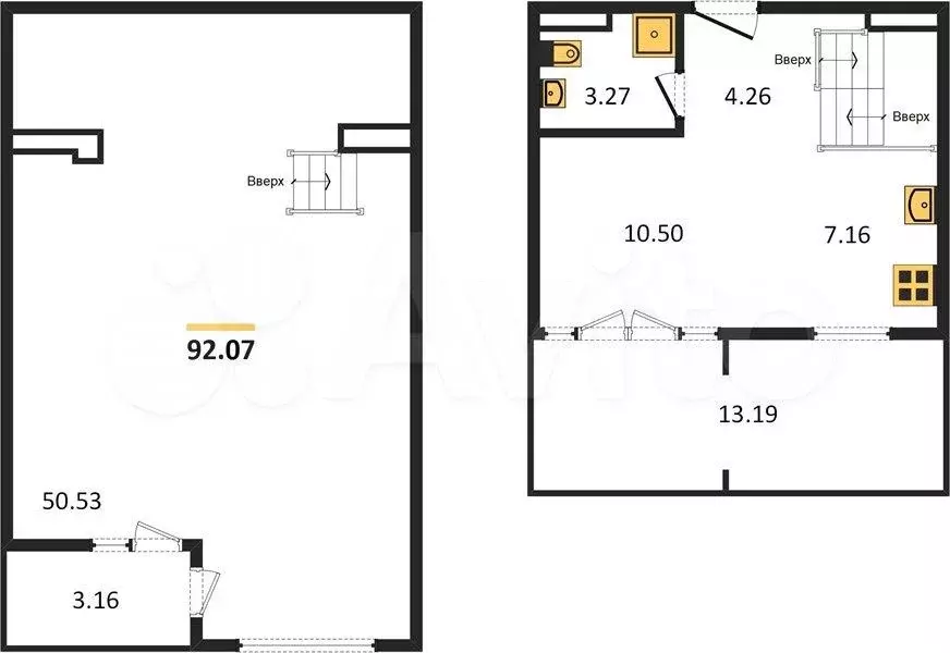 Квартира-студия, 92,1 м, 8/10 эт. - Фото 1