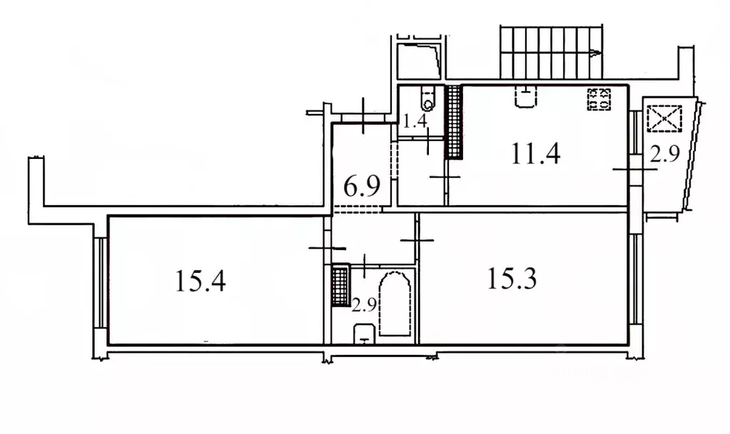 2-к кв. Санкт-Петербург ул. Оптиков, 45к1 (53.3 м) - Фото 1