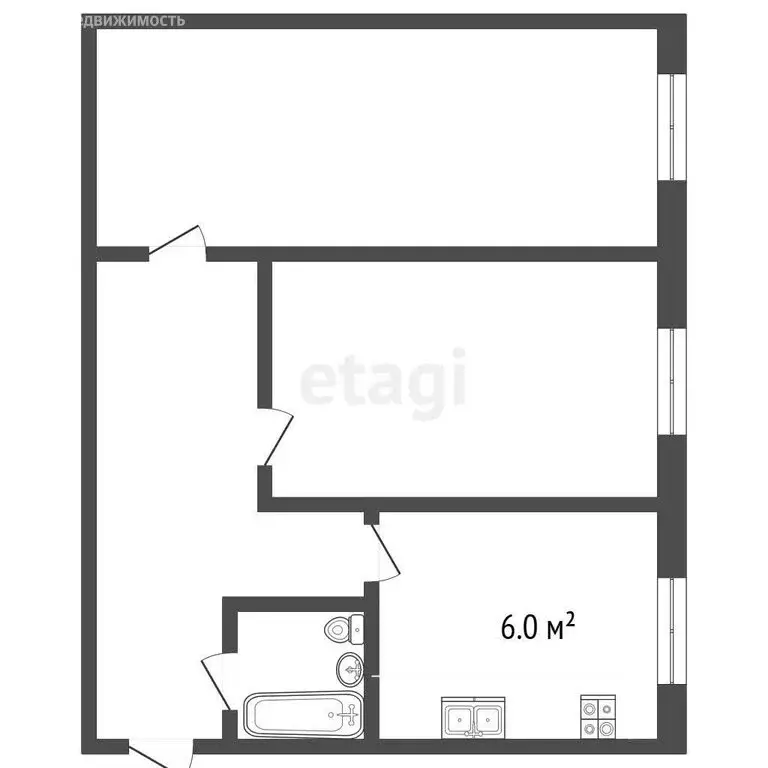 2-комнатная квартира: Рыбинск, улица Качалова, 30 (42.5 м) - Фото 1