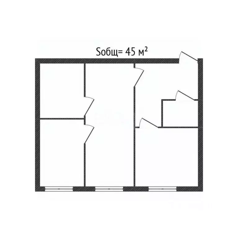 3-к кв. Брянская область, Клинцы просп. Ленина, 22 (45.0 м) - Фото 0