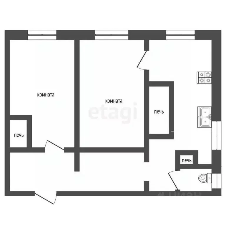 3-к кв. Вологодская область, с. Устье ул. Имени Лебедевой, 9 (52.0 м) - Фото 0