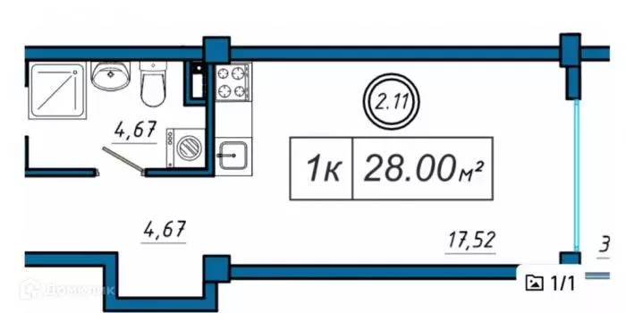 Продаётся квартира-студия, 28 м - Фото 0