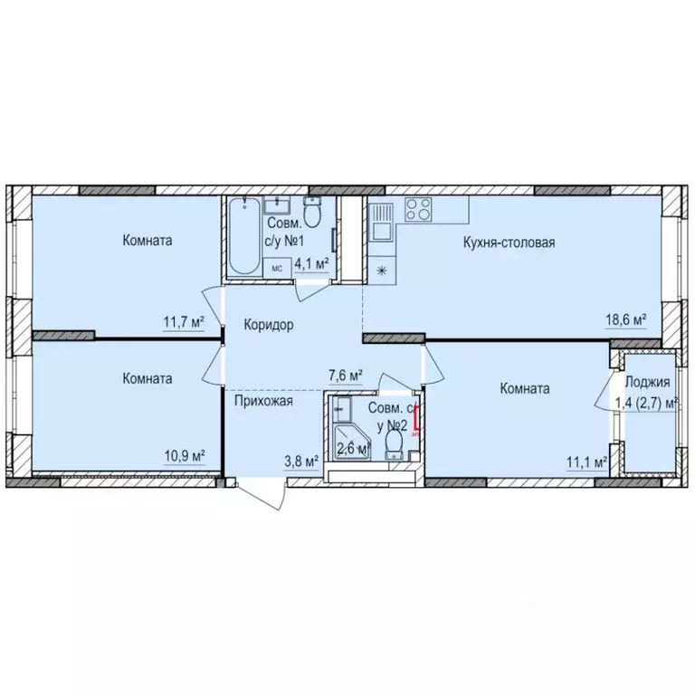 3-к кв. Удмуртия, Ижевск Буммаш жилрайон, Покровский жилой комплекс ... - Фото 1