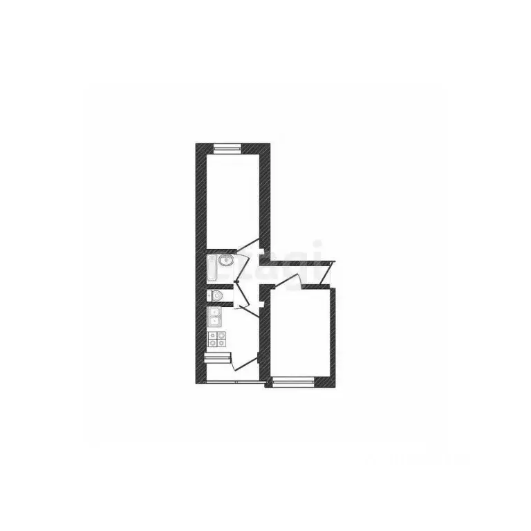 2-к кв. Белгородская область, Шебекино ул. Ленина, 66 (49.1 м) - Фото 1