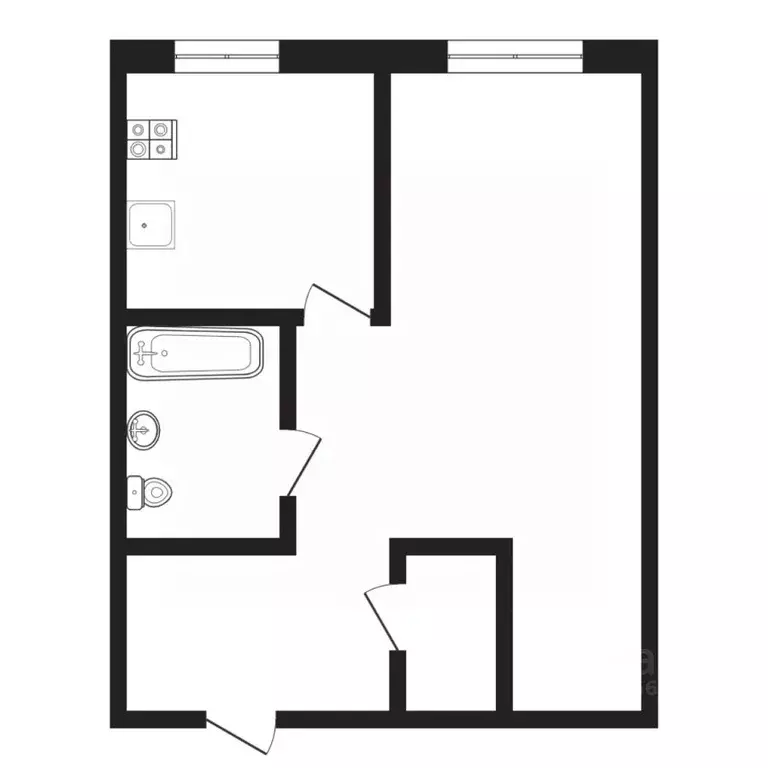 1-к кв. Тюменская область, Тюмень Харьковская ул., 56 (29.9 м) - Фото 1