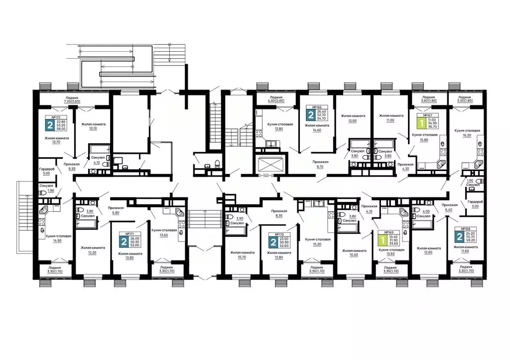 2-к кв. Адыгея, Тахтамукайский район, Яблоновский пгт  (52.0 м) - Фото 2