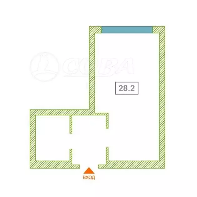 Квартира-студия: Тюмень, улица Василия Малкова, 12 (28.2 м) - Фото 1