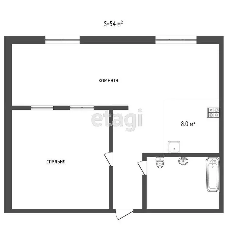 2-комнатная квартира: Ялта, улица Руданского, 22 (54.7 м) - Фото 0