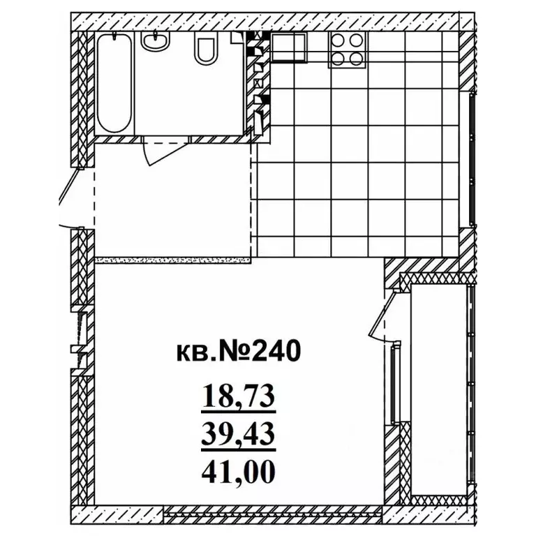 Студия Новосибирская область, Новосибирск Садовая ул., 17 (39.71 м) - Фото 1