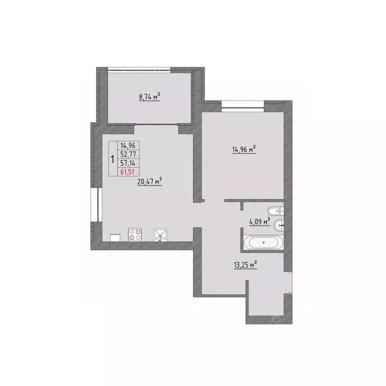 1-к кв. Ивановская область, Иваново Кооперативная ул., 3 (61.51 м) - Фото 1