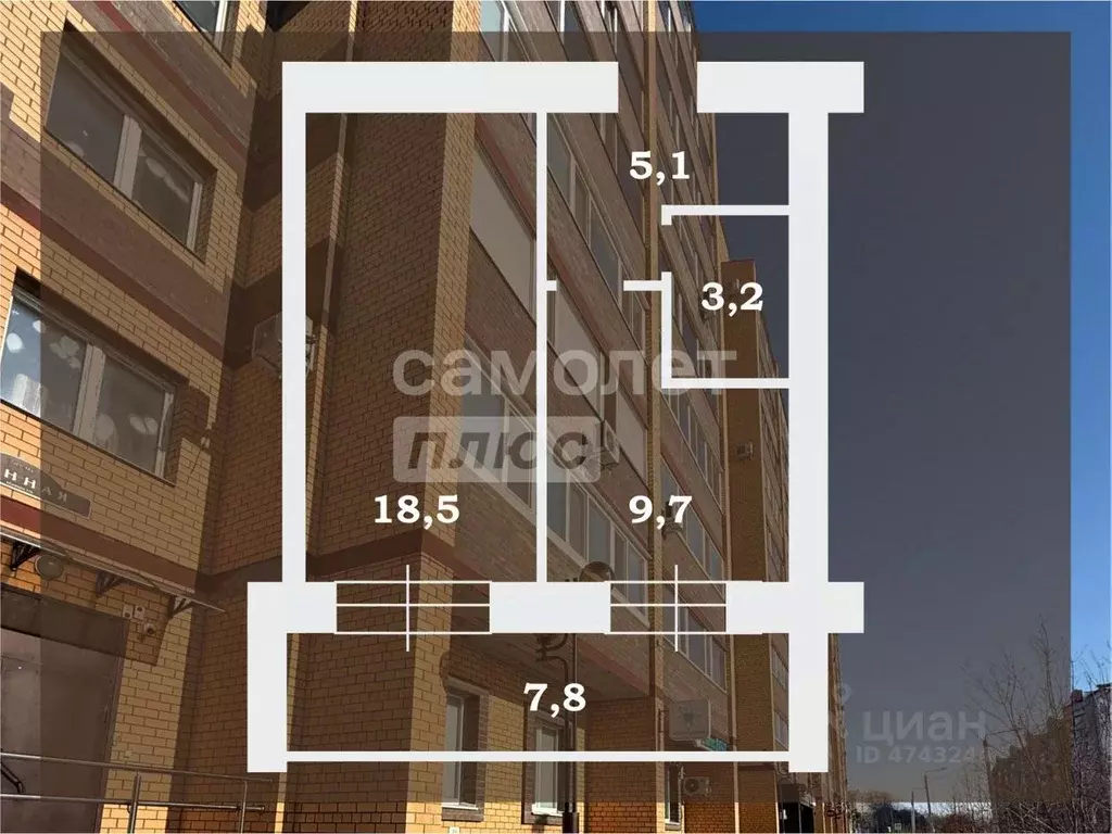 1-к кв. Амурская область, Благовещенск Конная ул., 33 (40.4 м) - Фото 2