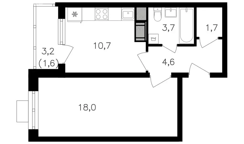 1-комнатная квартира: Москва, улица Берзарина, 32к4.2 (41.2 м) - Фото 0