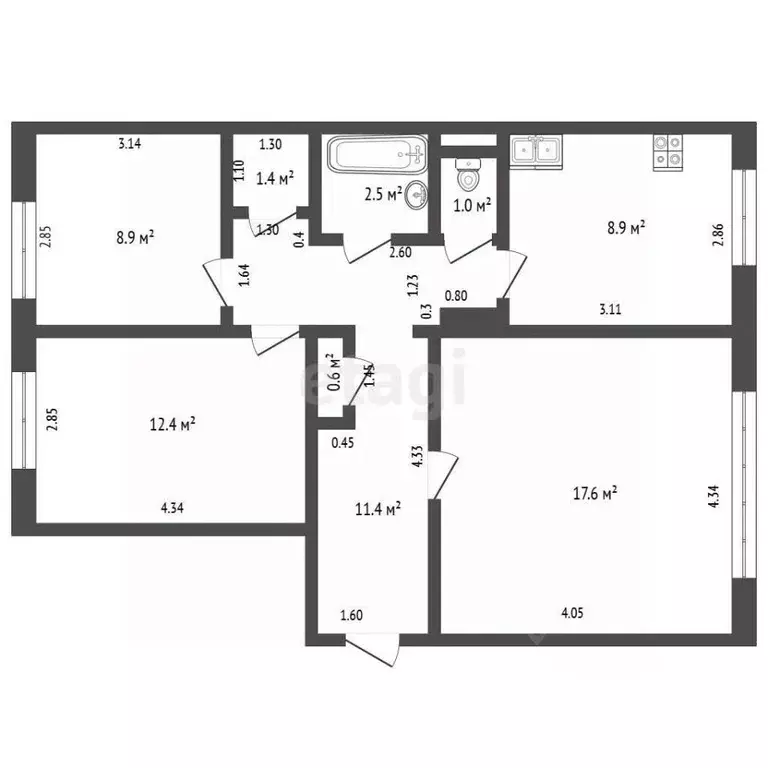 3-к кв. Забайкальский край, Чита ул. Подгорбунского, 5 (64.7 м) - Фото 2