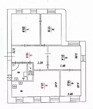 5-к. квартира, 136 м, 2/6 эт. - Фото 0