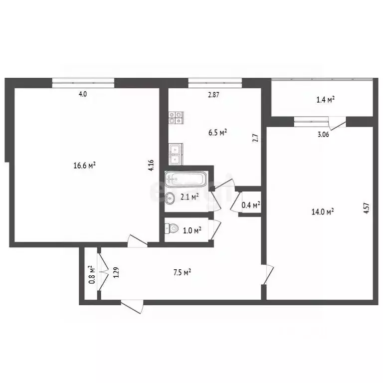 2-к кв. Мордовия, Саранск просп. 70 лет Октября, 79к2 (49.3 м) - Фото 2