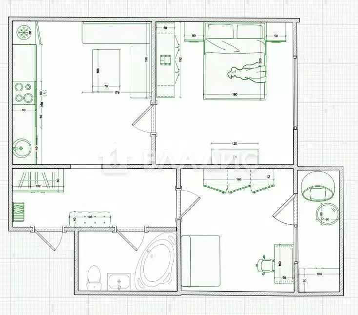 1-к кв. Пензенская область, Пензенский район, Засечный сельсовет, с. ... - Фото 2