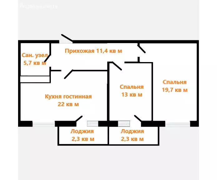 2-комнатная квартира: территория Цемдолина, Солнечная улица, 2к2 (71.2 ... - Фото 1