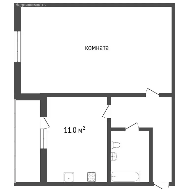 1-комнатная квартира: Тобольск, 7-й микрорайон, 45 (37.9 м) - Фото 0