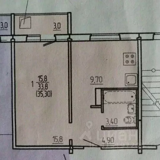 1-к кв. Мордовия, Саранск ул. 1-я Набережная, 16 (35.3 м) - Фото 0