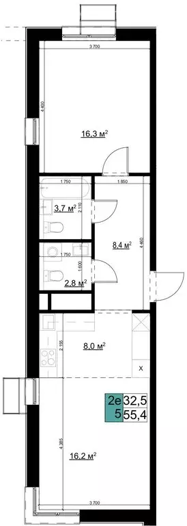 2-комнатная квартира: Одинцово, Можайское шоссе, 98 (55.4 м) - Фото 0