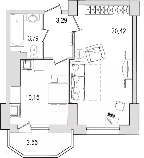 Продаётся 1-к квартира, 41.6 м - Фото 0
