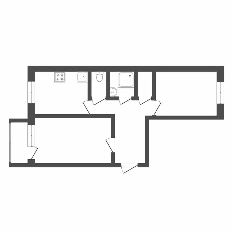 2-комнатная квартира: Тюмень, Камчатская улица, 1 (43.3 м) - Фото 1