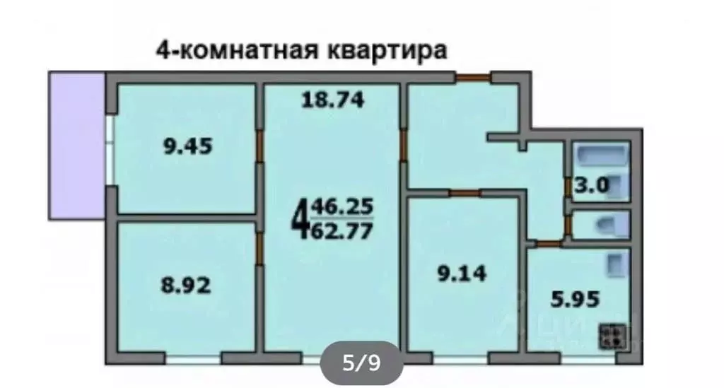 4-к кв. Москва Кленовый бул., 22 (62.5 м) - Фото 1