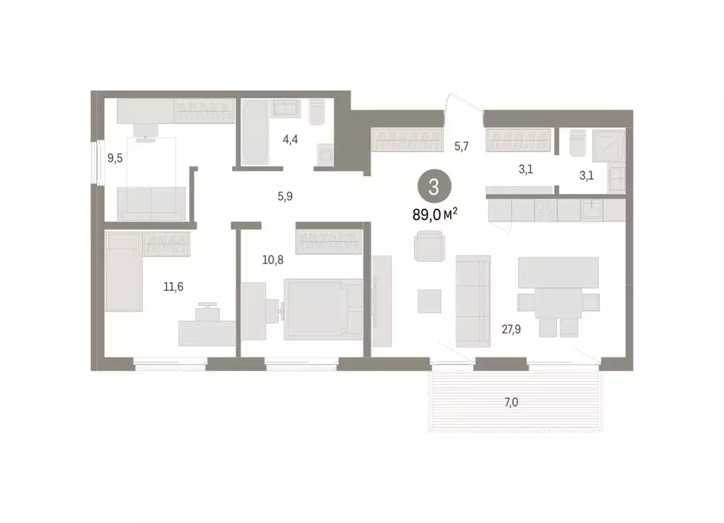 3-к кв. Новосибирская область, Новосибирский район, Краснообск рп, 3-й ... - Фото 2