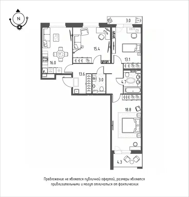 3-к кв. Омская область, Омск Зеленая река мкр, 11 (87.7 м) - Фото 0