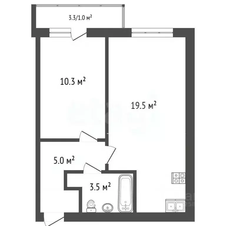 1-к кв. Вологодская область, Вологда ул. Возрождения, 82 (39.5 м) - Фото 2