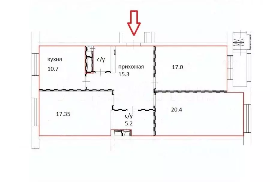 3-к кв. Москва Русаковская ул., 2 (87.4 м) - Фото 1