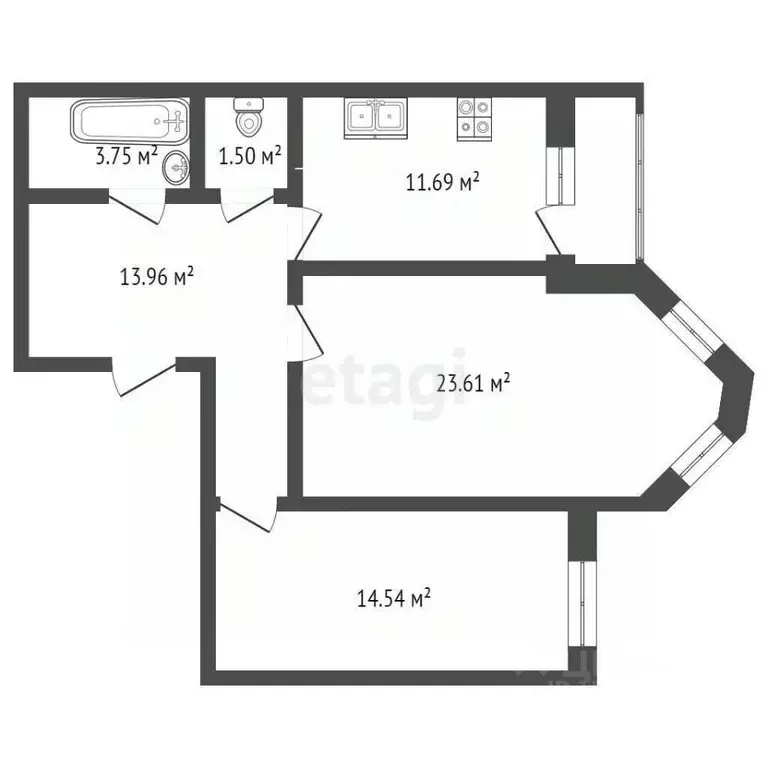 2-к кв. Самарская область, Самара Московское шоссе, 18-й км, 7А (70.6 ... - Фото 1