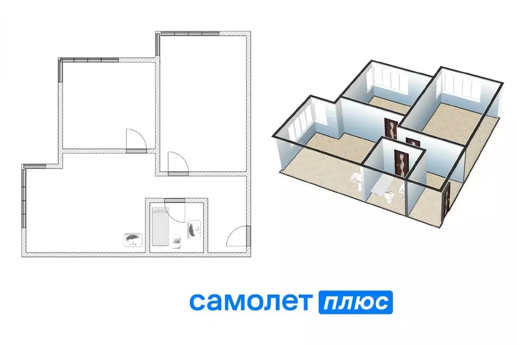 Квартира-студия: Кемерово, Ленинградский проспект, 44 (63.8 м) - Фото 1
