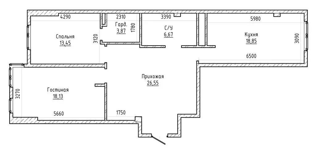 2-комнатная квартира: Нальчик, улица Идарова, 176 (89.5 м) - Фото 1