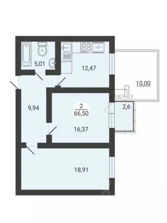 2-к кв. Челябинская область, Магнитогорск ул. Зеленый Лог, 71/2 (60.89 ... - Фото 2