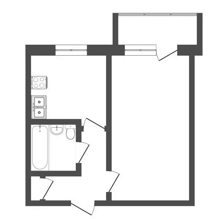 1-комнатная квартира: Тюмень, 2-й Степной переулок, 76 (30 м) - Фото 0