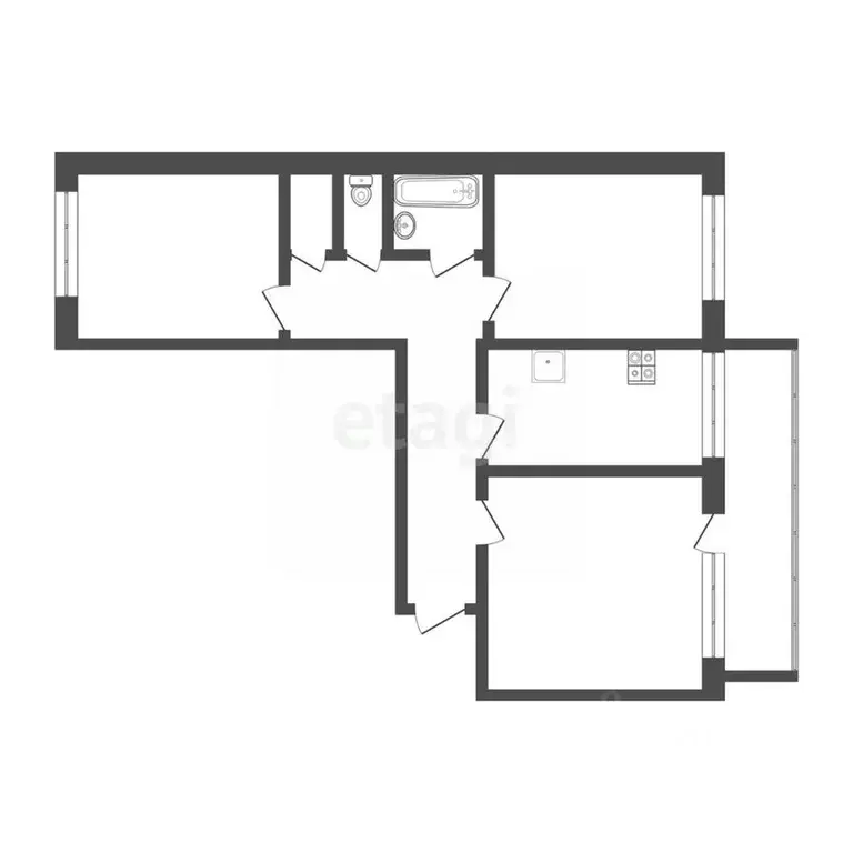 3-к кв. Тюменская область, Тюмень Восточный мкр, ул. Моторостроителей, ... - Фото 2
