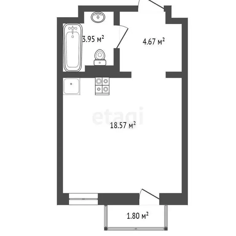 Квартира-студия: Ростов-на-Дону, улица Нансена, 109/2 (29 м) - Фото 0