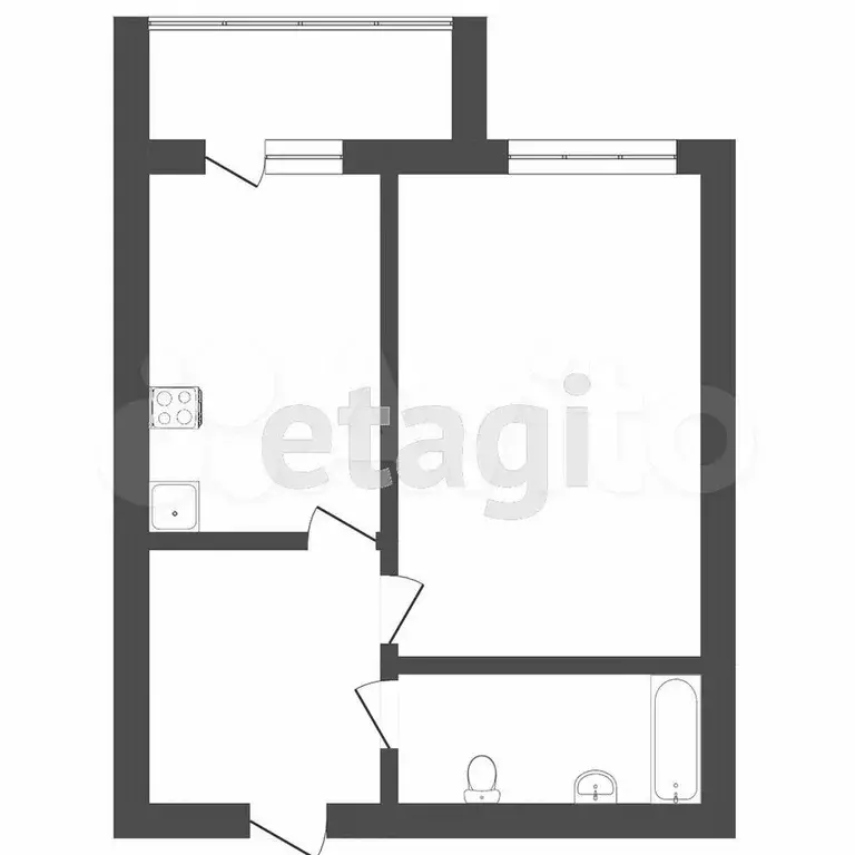 1-к. квартира, 40 м, 5/16 эт. - Фото 1