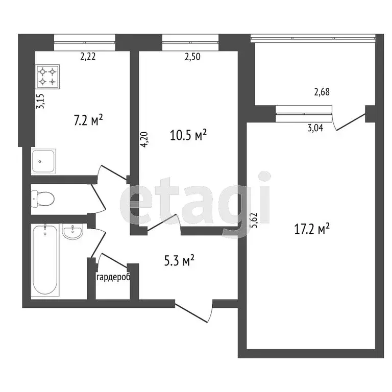 2-комнатная квартира: Омск, Моторная улица, 11 (44.3 м) - Фото 1