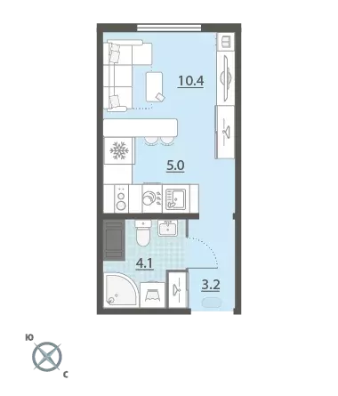 квартира-студия, 23.1 м - Фото 0