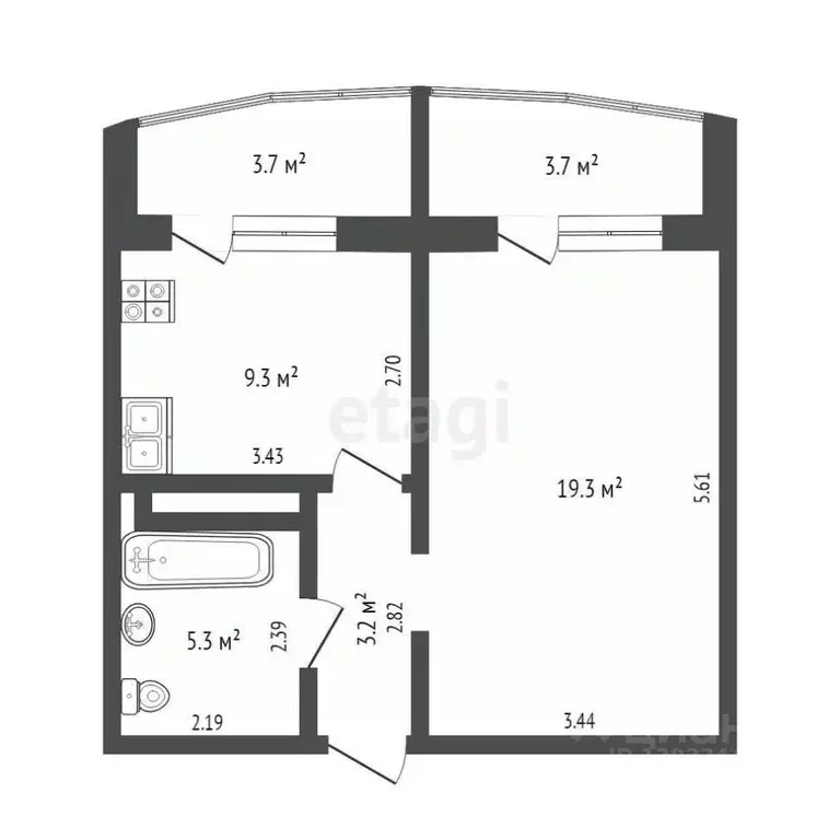 1-к кв. Тюменская область, Тюмень ул. Монтажников, 40 (37.2 м) - Фото 0